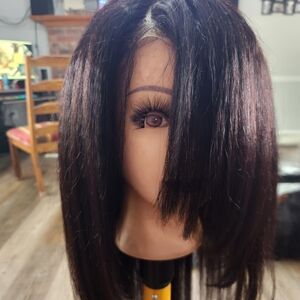 Dark Brown Layered Women's Wig with Side Bangs